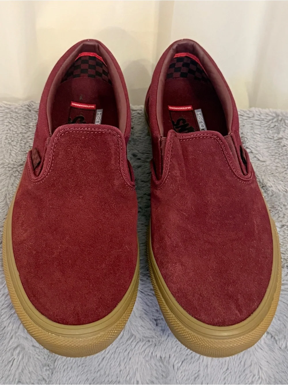 Vans Skate Slip On Port Gum Suede Maroon PopCush Men's Size 11 VN0A5FCAK10